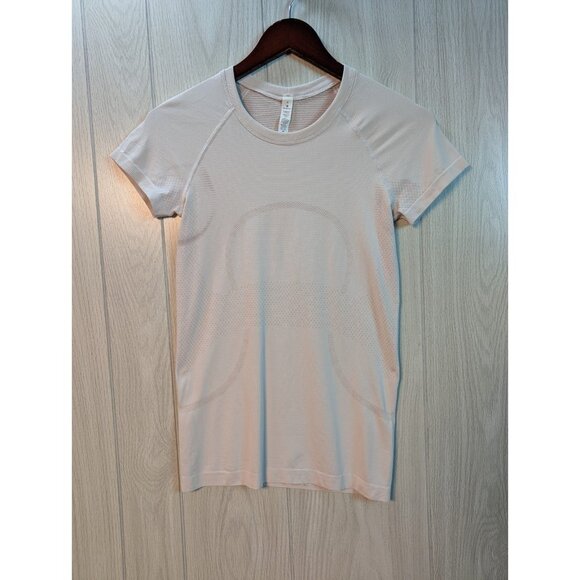 Lululemon Women's Size 6 Off White Swiftly Tech Short Sleeve Activewear T-Shirt - Picture 1 of 6